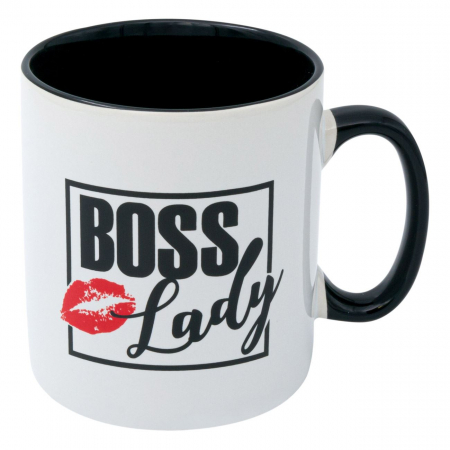 Căni și Cești - Cană albă cu scris,”Boss Lady”,890 ml