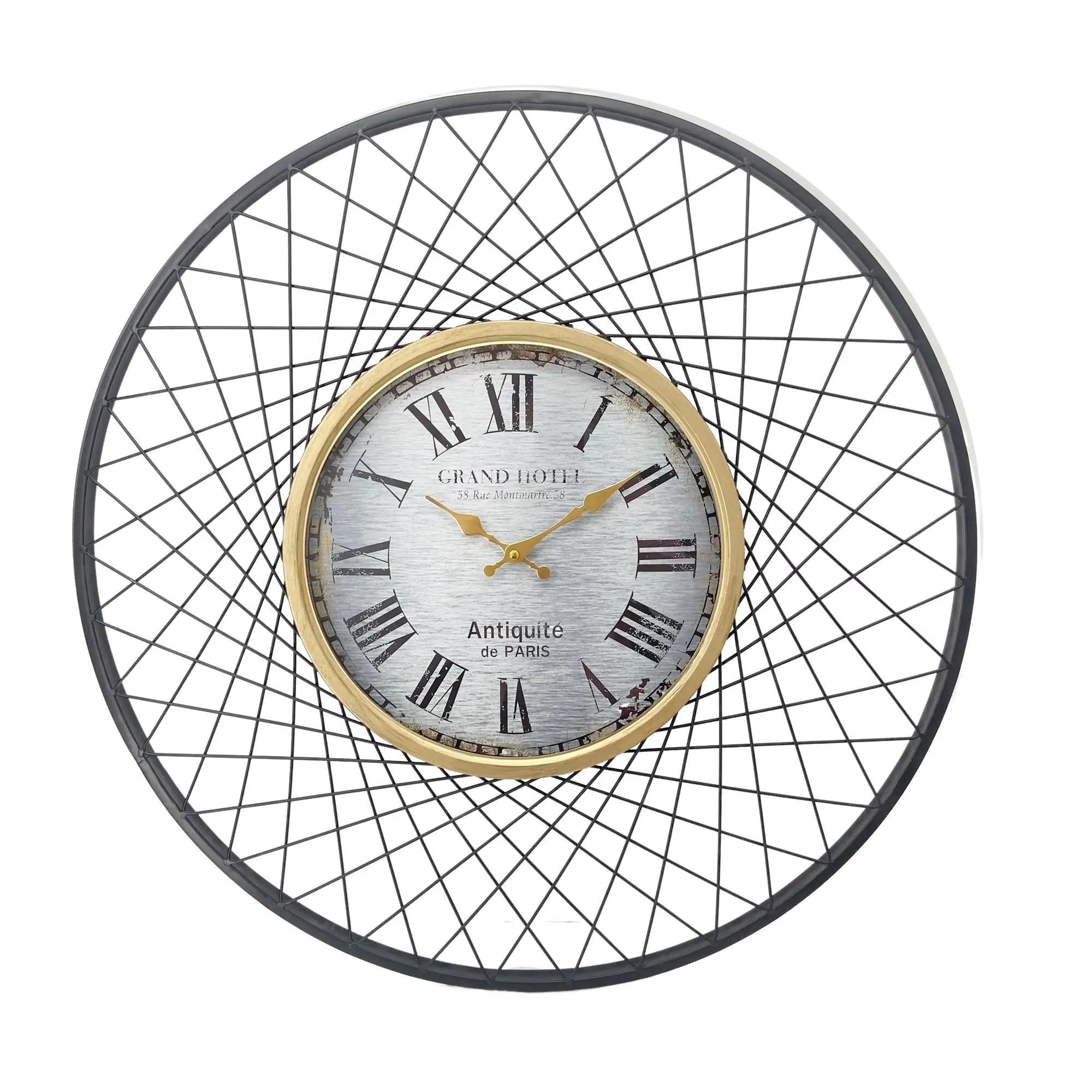 Decor Interior - Ceas de perete “Neristo” negru modern, metal, Ø 71 cm