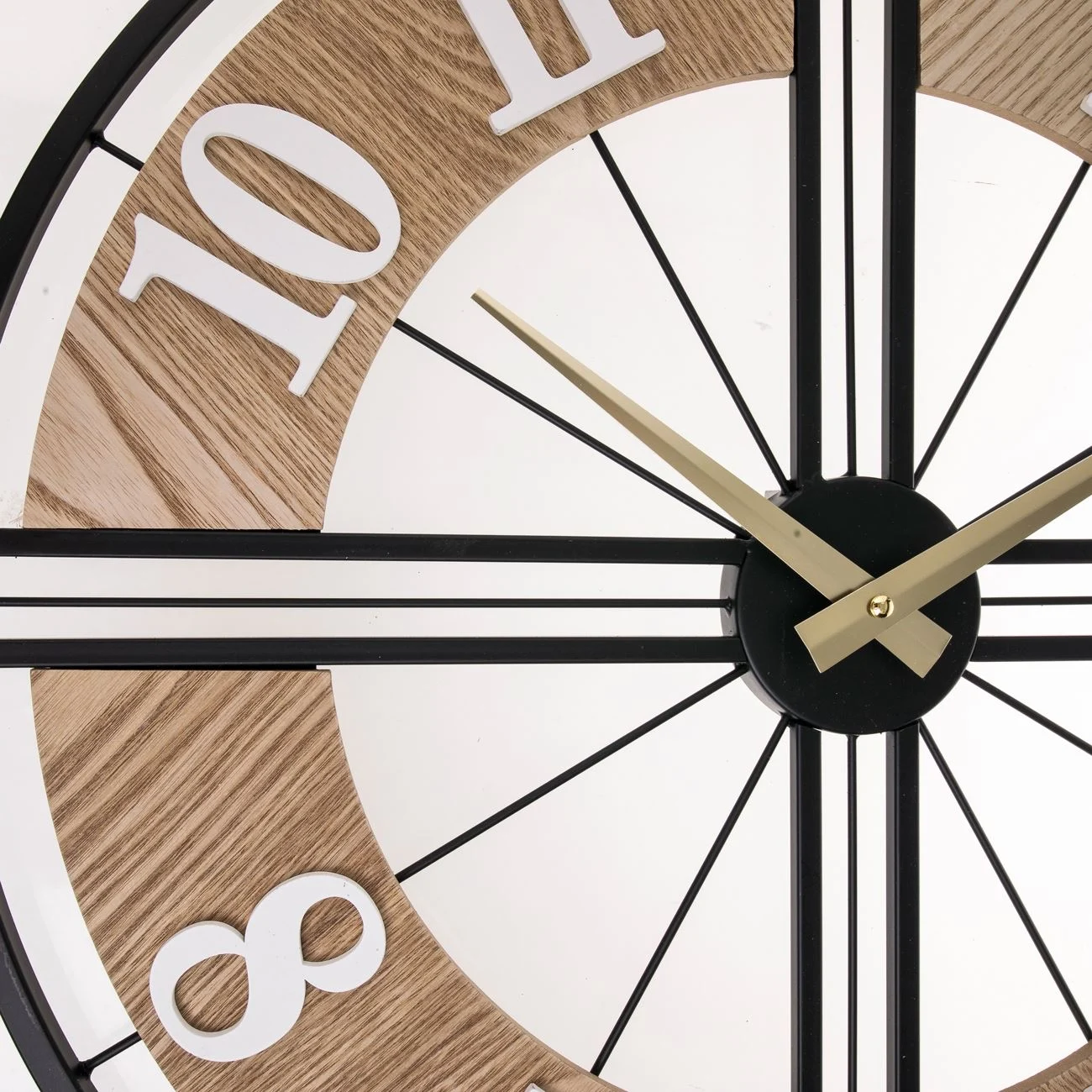 Ceas de perete “WoodMetal” metalic cu margine din lemn, Ø55 cm [1]