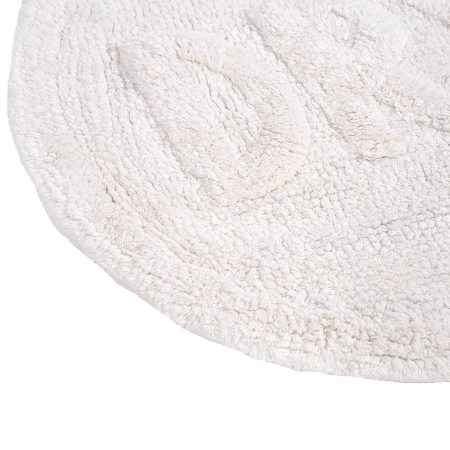 Covoraș baie rotund “BathLuxe” alb, bumbac 60 cm, litere reliefate, antiderapant [1]