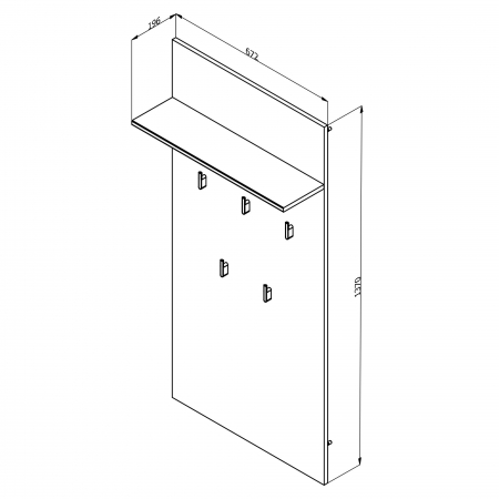 Cuier hol Calliope cu 5 agățători 137cm [2]