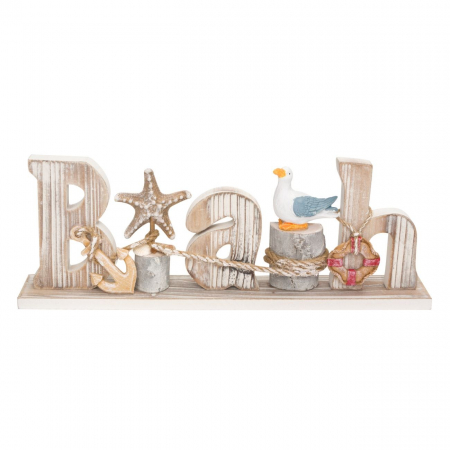 Decor de mobila - Decorațiune de mobilă din lemn,cu pescăruș,42x6x15 cm