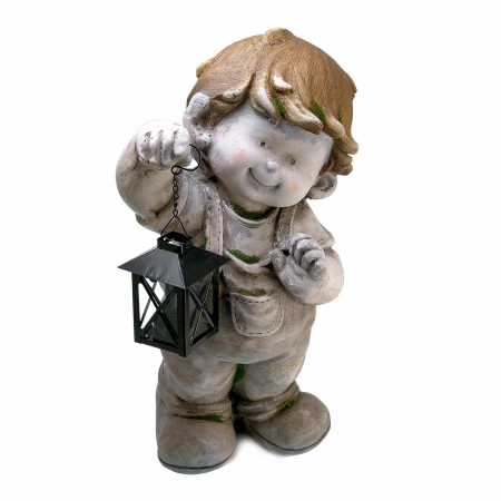 Decorațiuni pentru Gradină - Decorațiune grădină, ceramică, băiat cu felinar