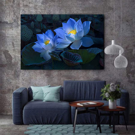 Tablou Canvas - Floral blue [2]