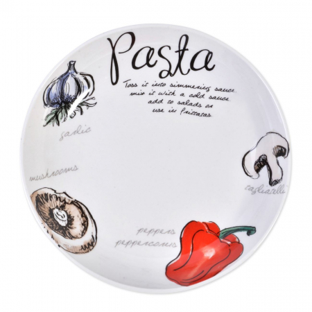 Veselă - Farfurie pentru paste cu model,porțelan,20 cm