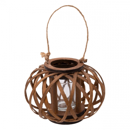 Decorațiuni pentru Gradină - Felinar suspendat din bambus 17x12 cm
