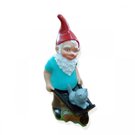 Decoratiuni și ornamente - Figurină pitic cu roabă,din PVC, decorațiune grădină,42 cm