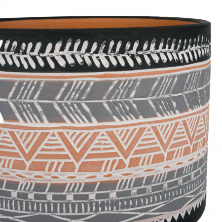 Ghiveci ceramic gri-negru-12x10 cm [1]
