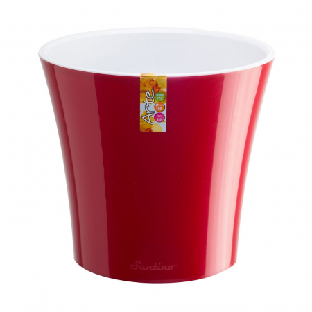 Ghivece și glastre - Ghiveci din plastic, cu sistem de autoudare, roșu-alb, 5 l, D 22 cm