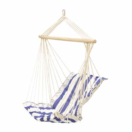 Balansoare, Hamace si Leagăne - Hamac tip scaun,90 x 55 cm, alb/albastru