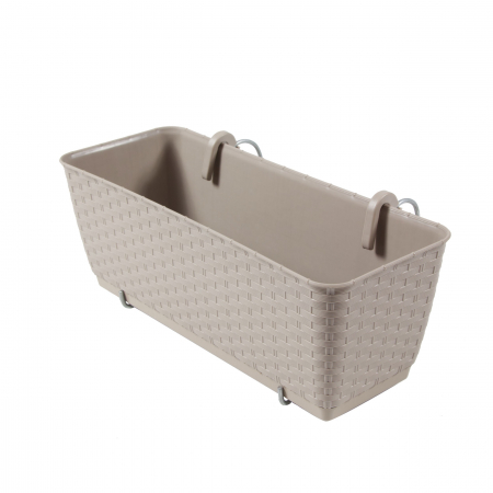 Decorațiuni pentru Gradină - Jardinieră din plastic de culoare mocca 40 x 15 x 24 cm
