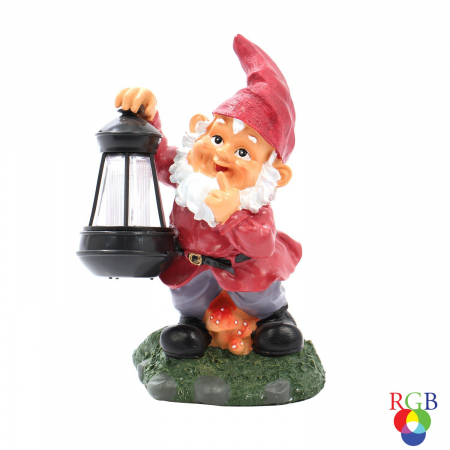 Decorațiuni pentru Gradină - Lampă solară LED ,pitic cu felinar 28 cm