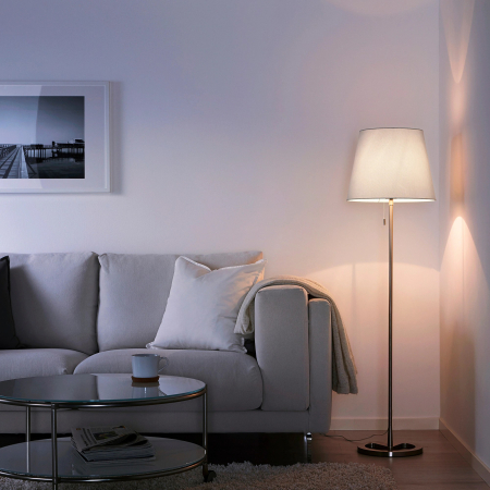 Lampadar reglabil, alb, oțel - 168cm [1]
