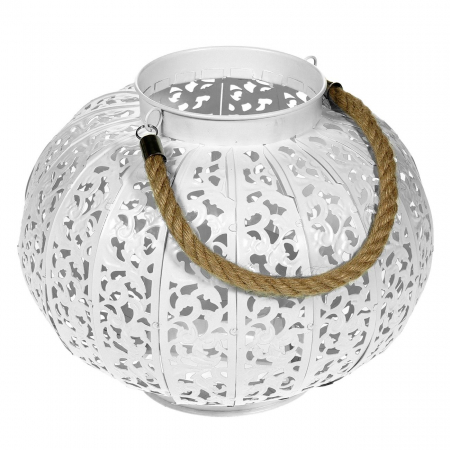 Decorațiuni pentru Gradină - Lampă decorativă albă, grădină, cu funie,20,5x24 cm