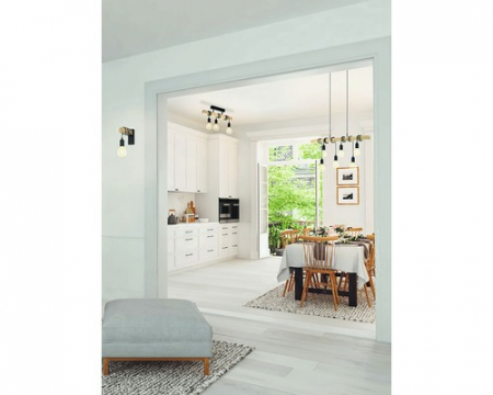Lustră 3x60W, negru/lemn [1]