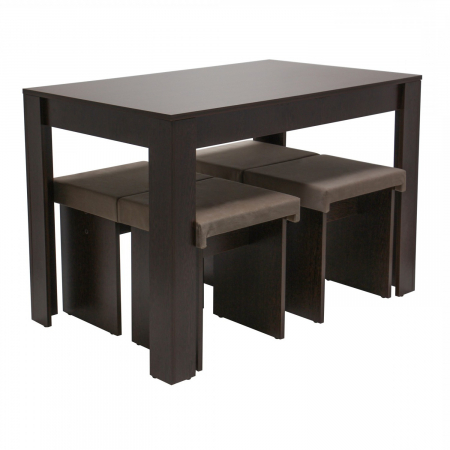 Set de masă cu 4 tabureți tapițați [3]