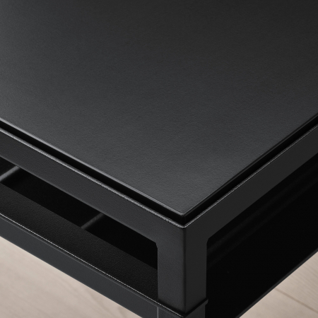 Măsuță de cafea cu blat reversibil, neagră - 120x40cm [2]