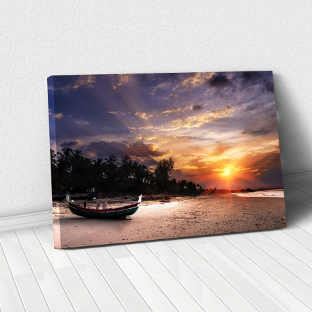 Peisaje - Tablou Canvas - Apus pe plaja