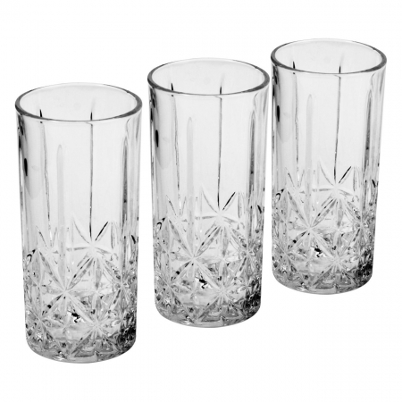 Pahare - Set de 3 pahare din sticlă cu model-350 ml