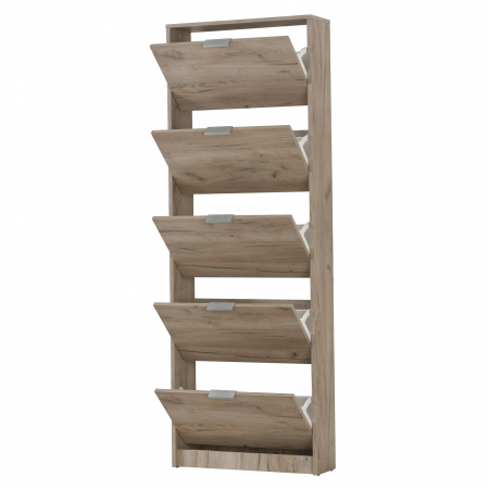Pantofar Iris cu 5 sertare duble, stejar gri, 67x192cm [1]