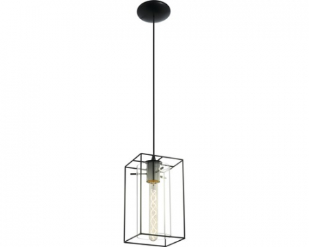 Pendul 1x60W, negru/sticlă fumurie [1]