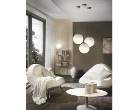 Corpuri de Iluminat - Pendul rotund 300 mm, nichel mat/alb