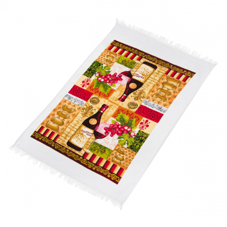 Prosoape si lavete - Prosop de bucătărie cu model, vin cu struguri,bumbac,60x35 cm