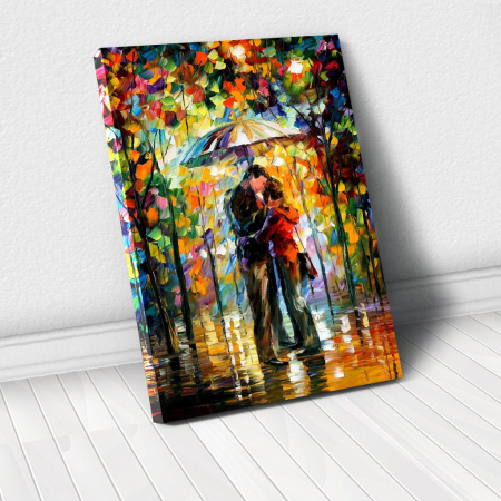 Picturi - Tablou Canvas - Kiss in the rain