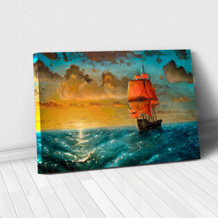 Picturi - Tablou Canvas - Sailing on sunset