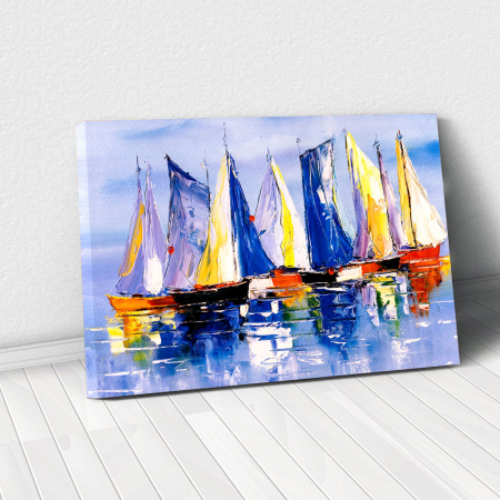 Picturi - Tablou Canvas - Colourful Boats