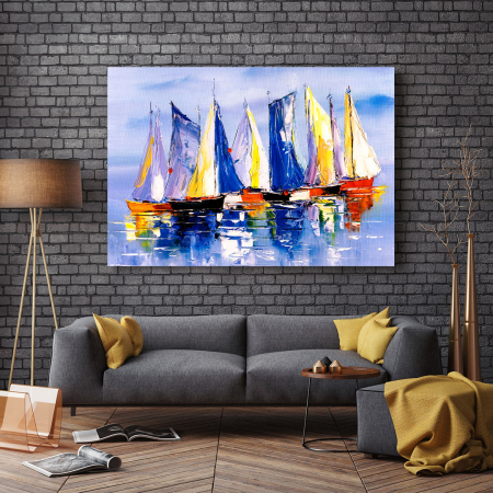 Tablou Canvas - Colourful Boats [2]