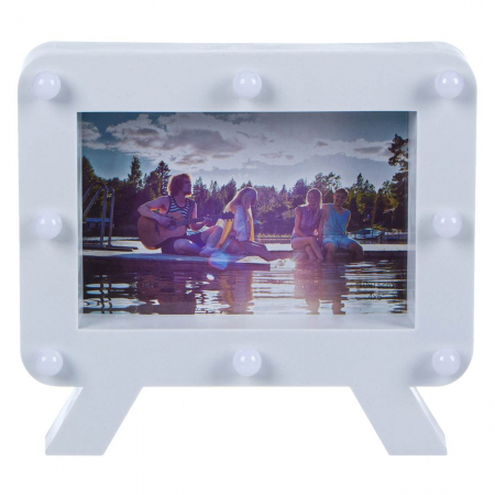 Decor de mobila - Rama foto cu 8 becuri LED - 15x10cm