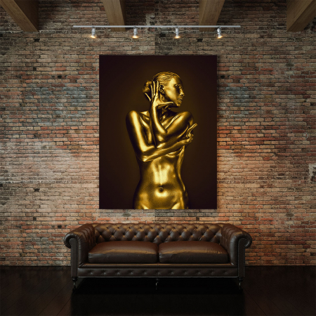 Tablou Canvas - Golden Nude Pose 1 [3]