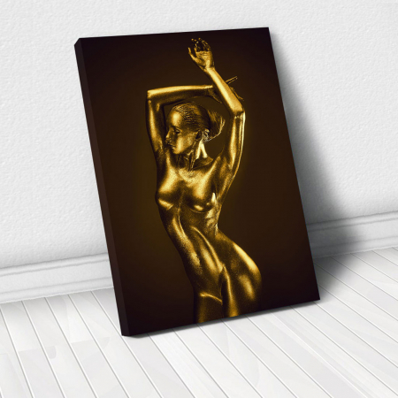 Tablou Canvas - Golden Nude Pose 3 [0]