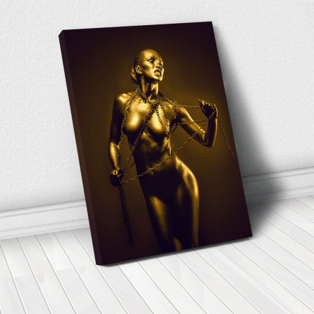 Tablou Canvas - Golden Nude Pose 4 [0]
