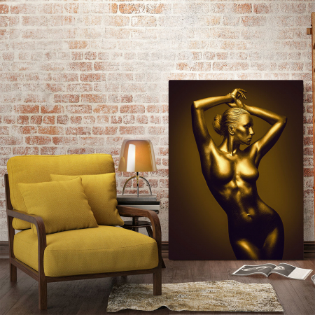 Tablou Canvas - Golden Nude Pose 5 [1]