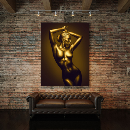 Tablou Canvas - Golden Nude Pose 5 [3]