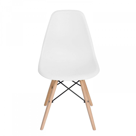 Scaun din lemn natur alb [4]