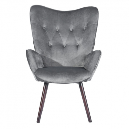Scaun bucătărie / living fix Custio, tapițat, lemn fag + cadru metal + material textil gri [3]