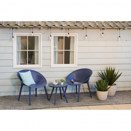 Set mobilier grădină din plastic,albastru din 3 piese [1]