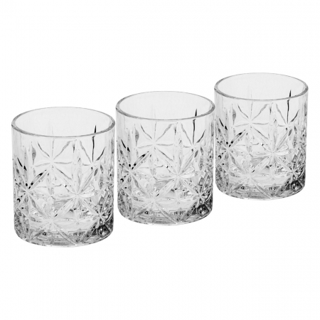Pahare - Set de 3 pahare din sticlă,pentru whisky,330 ml
