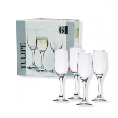 Pahare - Pahar șampanie, din sticlă, 200 ml, set 6 bucăți