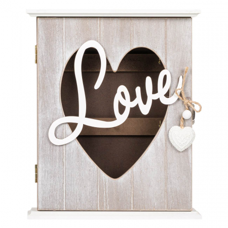 Decorațiuni supendate - Suport din lemn pentru chei "LOVE" - 22x7x26.5cm