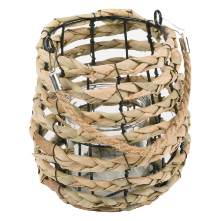 Lampă decorativă de grădină cu împletitură și suport metalic,13.5x19 cm [1]