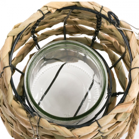 Lampă decorativă de grădină cu împletitură și suport metalic,13.5x19 cm [2]