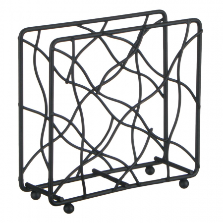 Accesorii pentru servire - Suport negru pentru șervețele de  bucătărie-14x4.5x14 cm