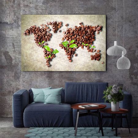 Tablou Canvas - Coffee beans world [1]