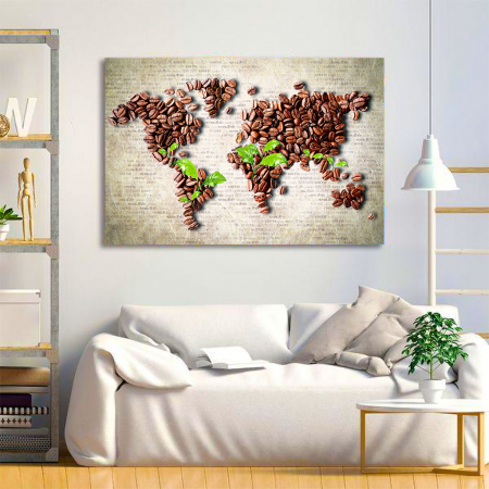 Tablou Canvas - Coffee beans world [3]