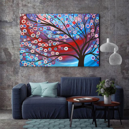 Tablou Canvas - Copac inflorit minimalist [2]