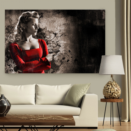 Tablou Canvas - Woman in Red [3]